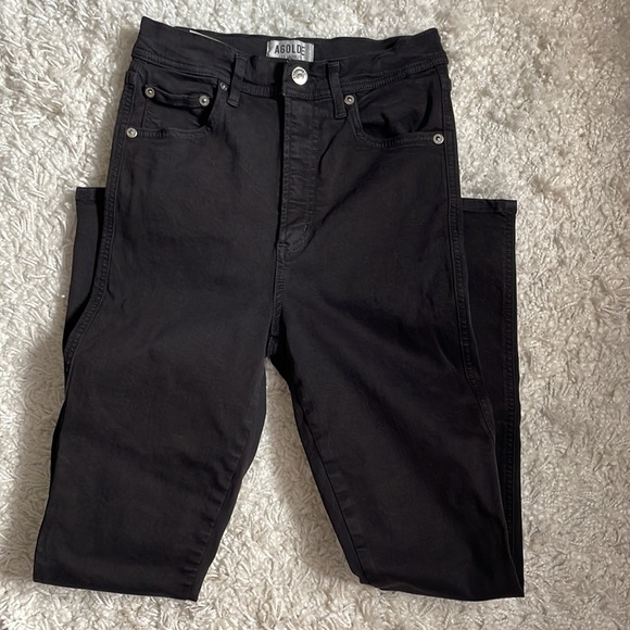 AGOLDE • Roxanne Super High Rise Skinny Jeans in Jet REVOLVE - Picture 5 of 7